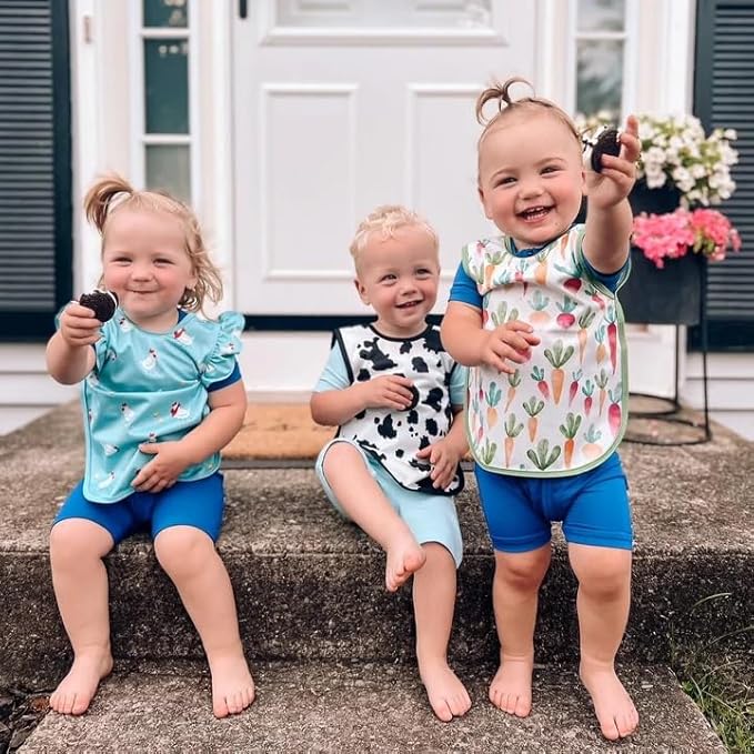 BapronBaby Farm Produce Bapron - No Neck Tie Safer Bib for Baby & Toddler - Soft Waterproof Stain Resistant - Machine Washable - Sz Preschool 3-5yrs