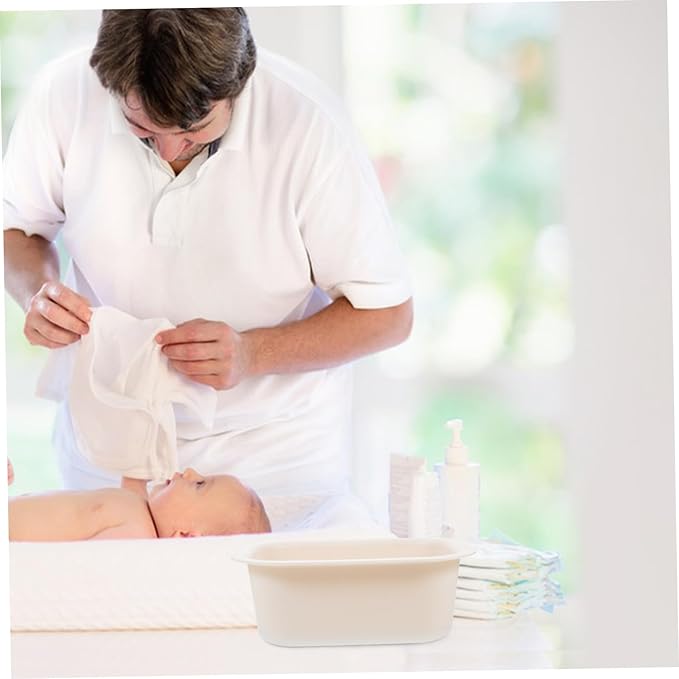 BESTonZON Water Basin Bathing Tub Bath for Bathtub Changing Table Water Basin Portable Wash Basin Plastic Water Tub Plastic Basin Thicken Small Basin Dining Table Sink Child, 21.50X16.00X8.00CM