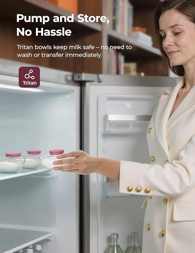 Momcozy Wearable Breast Pump, Hands Free Upgraded Mobile Flow | M9, App Discreet Control with Personalized Multi-Modes & 15 Levels, Wearable Breast Pump 24mm, 2 Pack Cozy Red