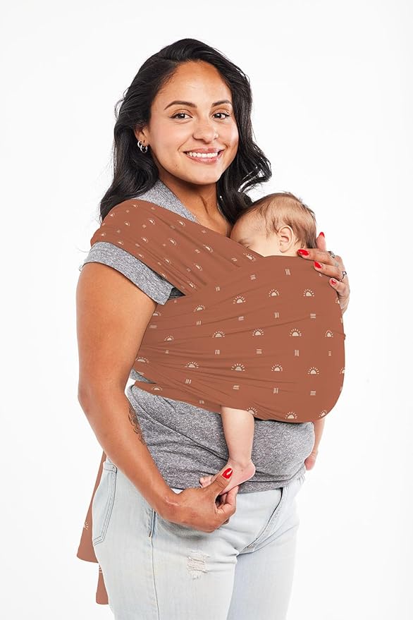 Baby Tula Stretchy Tencel™ Baby Wrap Carrier – Soft Newborn & Infant Wrap Sling, Ergonomic Hands-Free Baby Carrier, Breathable & Adjustable, Eco-Friendly for 8–25 lbs - Sedona