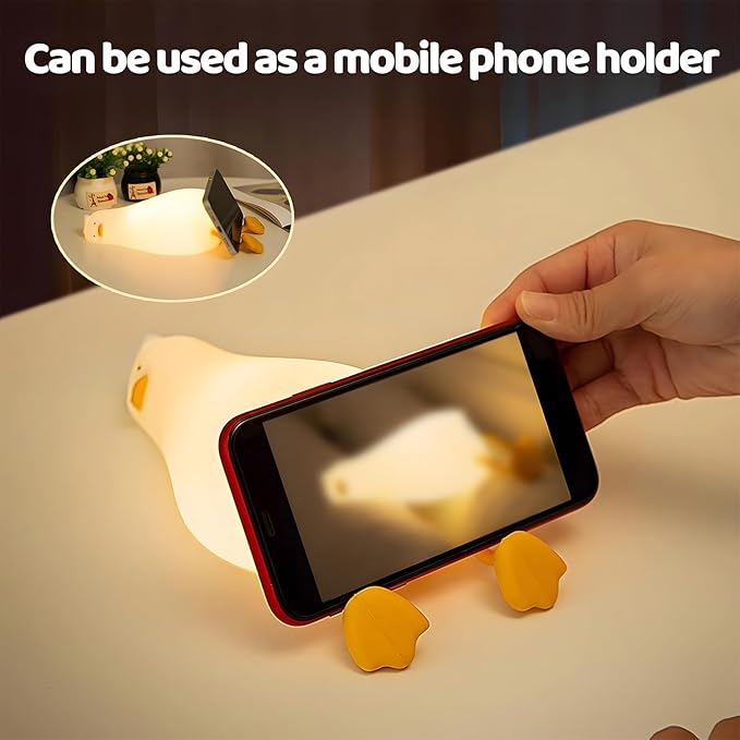 Lying Cute Duck Lamp Night Light for Kids,Cute Room Decor Silicone Duck Lamp for Baby,Night Lights for Baby Nursery,3-Colors USB Rechargeable Gift for Kids Boys and Girls Bedroom Decor