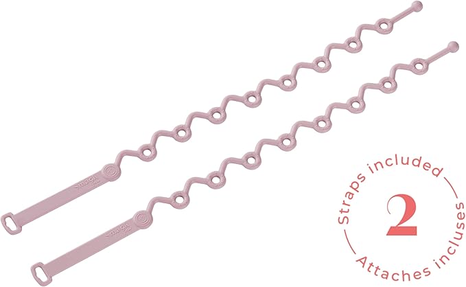 Smack Fun - The Original All-in-one Suction Plates + Safety Toy Straps - Silicone Suction Plates for Toddlers + Baby - First Foods + Self-Feeding. Comes with 2 Straps (Pale Mauve)