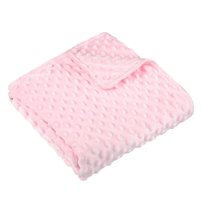 Baby Blanket for Girls, Soft Toddler Blanket 30 x 40 Inch, Newborn Blankets for Nursery, Stroller, Toddler Bed, Carseat, Double Layer, Pink