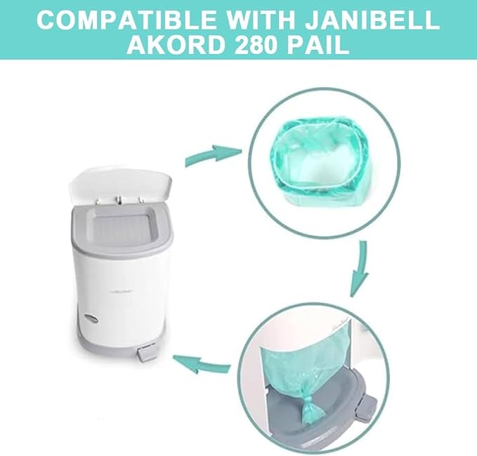 Adult Diaper Liner Refills Compatible with Janibell Akord 280 Slim Model Diaper System, A Single Liner Pack Will Last for Over 500 Adult Briefs Using 4PACK