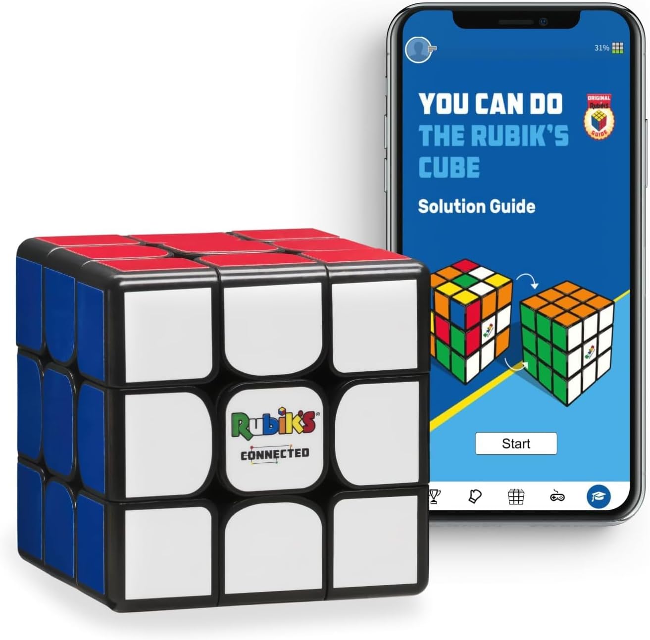 The Original Rubik’s Connected, Go from Beginner to Pro in No Time. 3x3 Smart Magnetic Intelligent Speed Cube. User Friendly App & Online Battles. Rechargeable Battery. STEM Puzzle. Fits All Ages