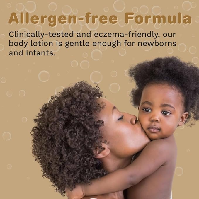 CARA B Naturally Baby Lotion, Melanin-rich Skin Moisturizer for Black & Brown Babies & Children, Daily Body Cream for Dry, Sensitive Skin, African American Toddlers & Kids of Color, 8 oz