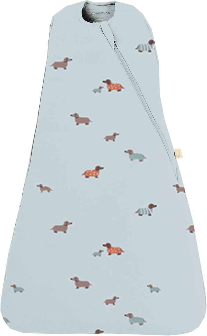 GUNAMUNA Swaddle Wrap for Newborns – Arms In or Out, Easy Diaper Changes with WONDERZiP, Soft Sleep Sack, 1.0 TOG