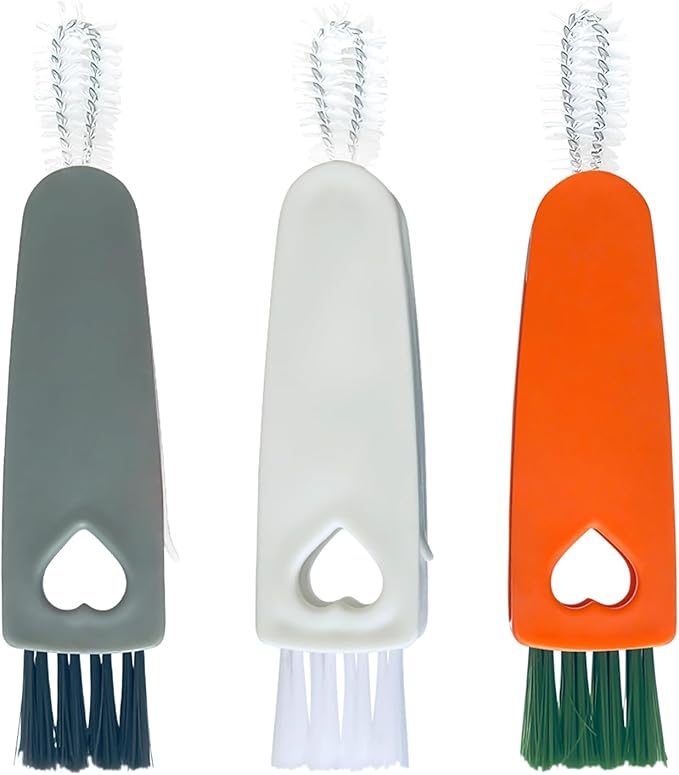 3 in 1 Cup Lid Cleaning Brush - Multifunctional Crevice Cleaner for Bottle Gaps and Tight Spaces