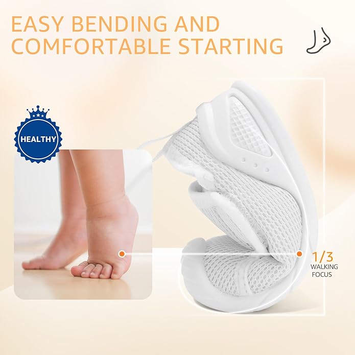 Baby Boys Girls First Walking Shoes Wide Toe Box Infant Sneakers Lightweight Breathable Slip On Barefoot Shoes