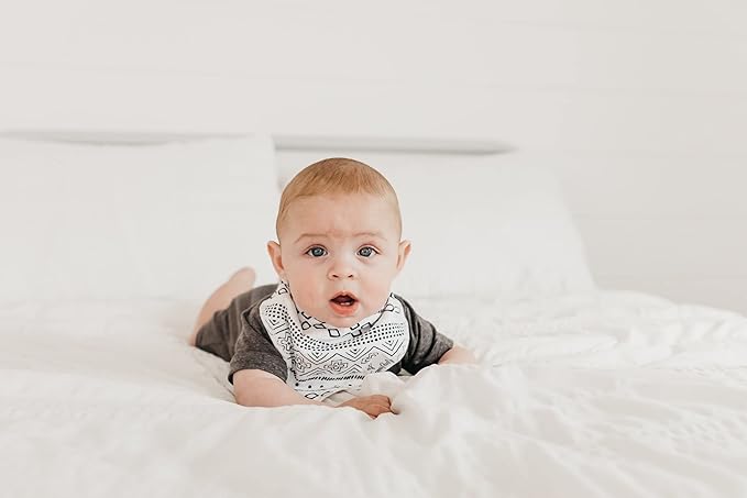 Copper Pearl 4 Pack Soft Cotton Baby Bibs for Drooling and Teething, Absorbent Drool Bibs for Baby Girl and Boy, Adjustable to Fit Newborns to Toddlers, Tons of Styles (Westyn)