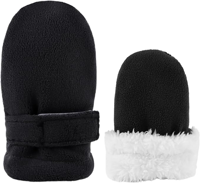 Zsedrut No Scratch Baby Mittens Toddler Infant Fleece Lined Gloves Winter Warm Mitten for Baby Boys Girls