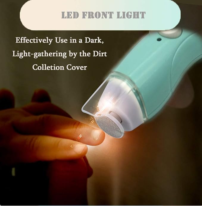 Rechargeable Baby Nail File, Fansidi Electric Baby Nail Trimmer for Newborn Infant or Toddler Toenail and Fingernail - Girls and Boys Accessory - Extra Replacement Pads Included (Blue)