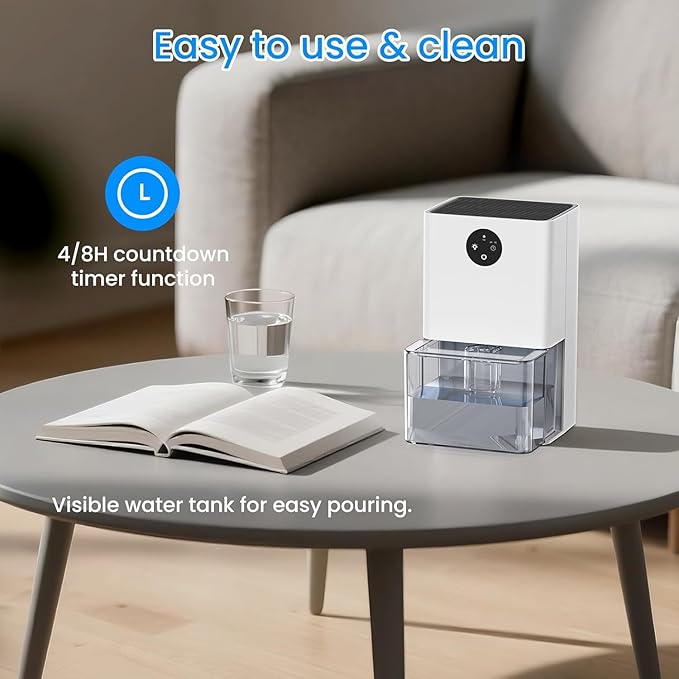 Dehumidifier, 50 OZ Small Dehumidifiers for Room for Home, Quiet with Auto Shut Off, Dehumidifiers for Bedroom, RV, Closet