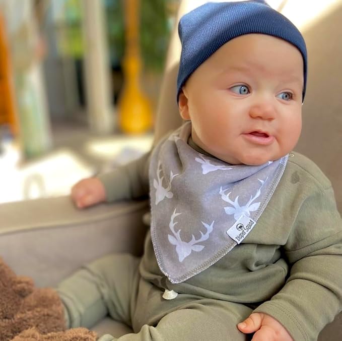 DiaperSquad's Baby Bibs for Drooling and Teething, Bibs for Boys, Baby Girl - Solid Cotton Baby Drool Bibs