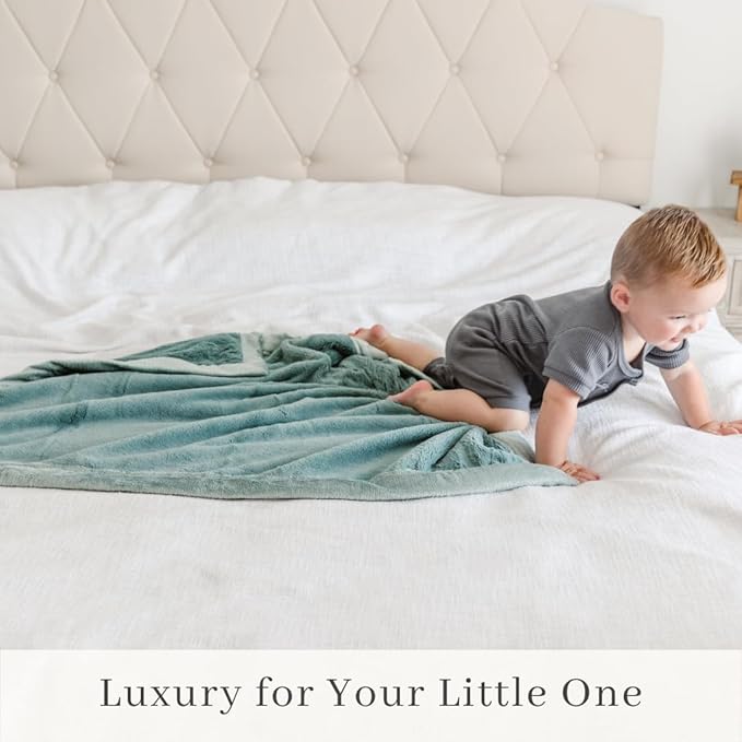 SARANONI Luxury Receiving Blankets for Babies | Ultra-Soft Lush and Boutique Quality Baby Blanket | Eucalyptus - 40” x 30”