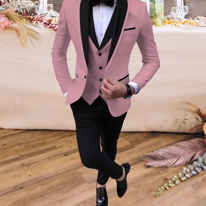 Boys Suit 3 Piece Ring Bearer Suit Kids Formal Jacket Vest Pants Suits Wedding Outfit for Party Prom Tuxedo