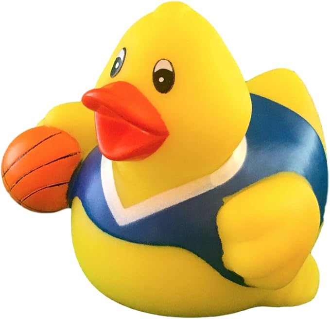 3" Basketball Rubber Duck [Sealed Hole, No Mildew] - Baby Safe Bathtub Bathing Toy