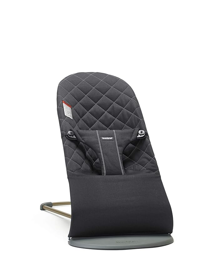 BabyBjörn Bouncer Bliss, Black, Woven, Classic Quilt | 2-in-1 Adjustable Baby Bouncer Seat and Toddler Chair, Newborn to Toddler (8-29 lbs), 4 Positions, Lightweight & Portable