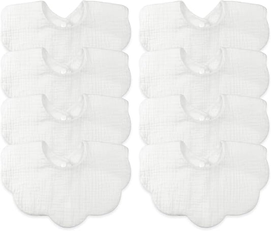 Muslin Baby Bibs for Drooling and Teething Newborn Drool Bibs for Baby Girl Boy