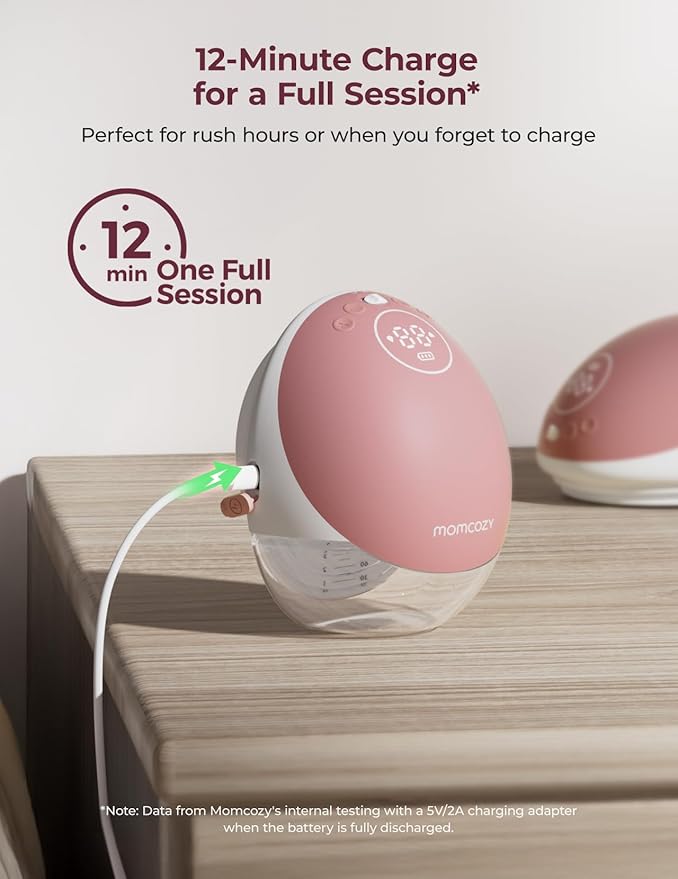 Momcozy Wearable Breast Pump, Hands Free Upgraded Mobile Flow | M9, App Discreet Control with Personalized Multi-Modes & 15 Levels, Wearable Breast Pump 24mm, 2 Pack Cozy Red