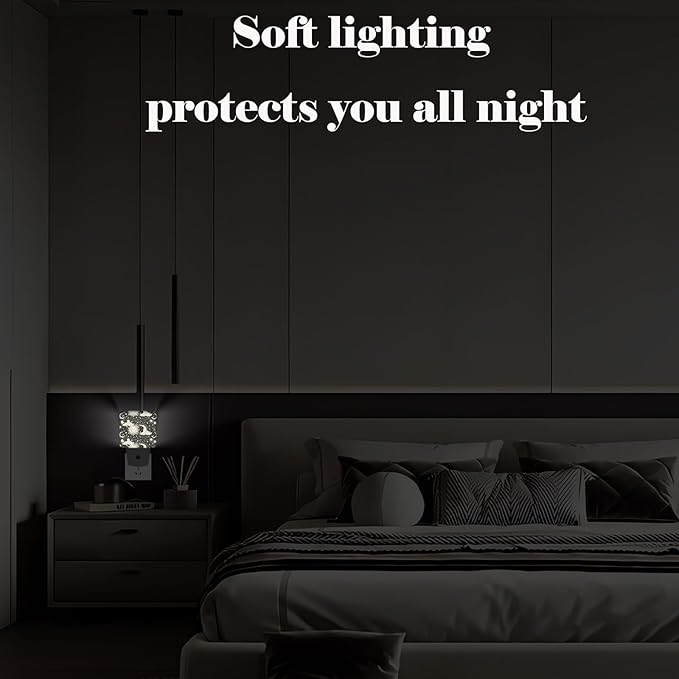 Moon and Sun Night Light,Plug Into Wall for Boys Girls Bedroom Decorative Square Night Light Lamp 0.5w Sleep Friendly