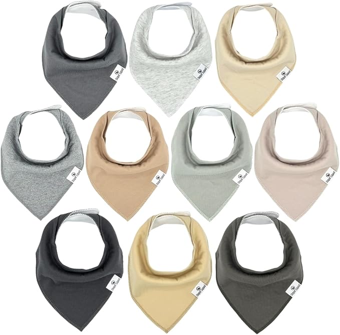 DiaperSquad's Baby Bibs for Drooling and Teething, Bibs for Boys, Baby Girl - Solid Cotton Baby Drool Bibs
