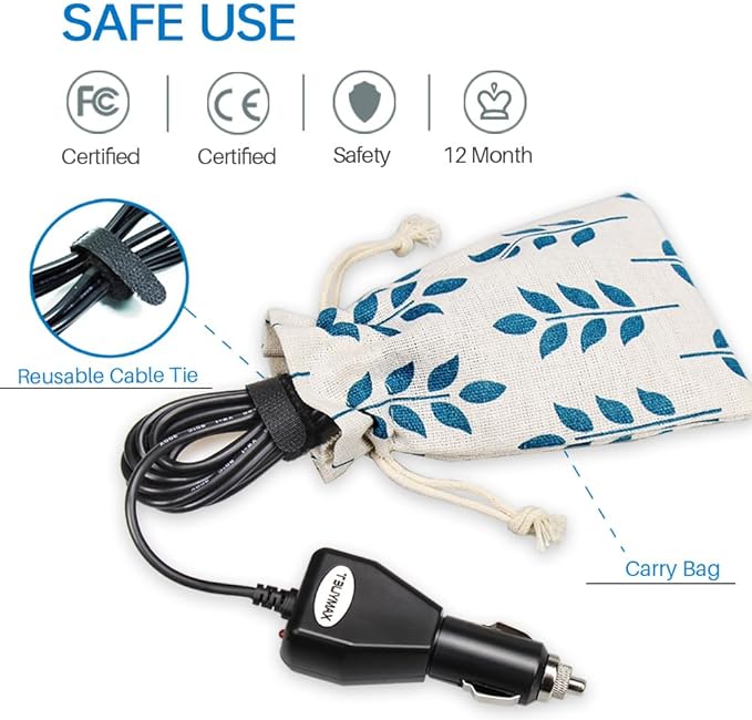 12 Volt Car Vehicle Lighter Adapter for Spectra S1, S2 Breast Pump - Replacement Power Adapter for Spectra S1,S2 Pumps Made After Feb 2015