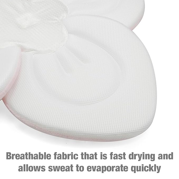 PandaEar Baby Bath Pad for Infant Newborn | Soft Flower Petals for Sink Bathtub Essentials Shower Gift (Pink)