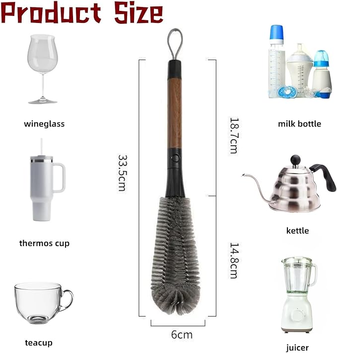 2 in 1 Cleaning Brush, Detachable Dual-Head Brush for Blender Cleaning Brush, Fruit Juicer Machine Clean Brush, Flexible Bendable Cup & Bottles Brush for Kitchen Appliances