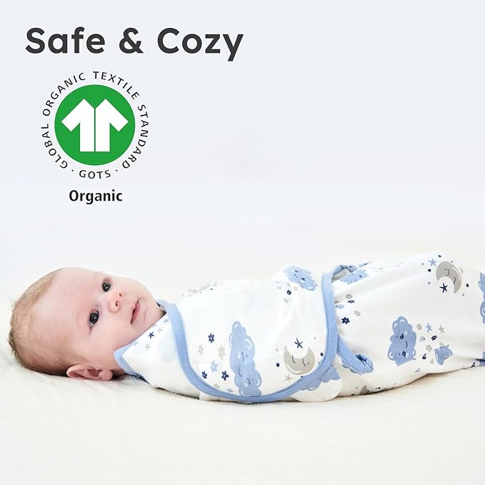 Yoofoss Baby Swaddles for Newborns 100% Organic Cotton, Adjustable Swaddle Sleep Sack 0-3 Months Newborn Swaddle Sack, Breathable Soft(Small)