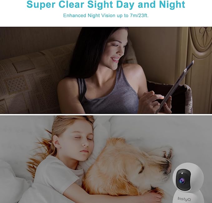 2K Indoor Camera, 5G/2.4G WiFi Pet Camera Home Security Camera for Baby/Pet Monitor with Phone app, Night Vision, 2-Way Audio, Cloud&SD, 360° Security Camera Wireless with Auto Tracking, Pan/Tilt