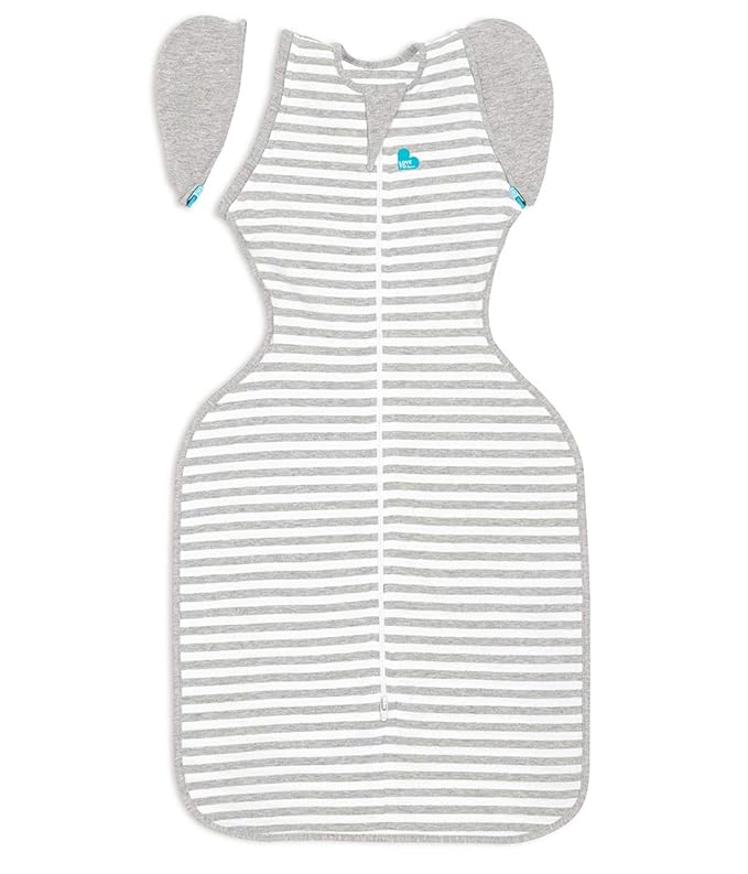 Love to Dream Swaddle Up Transition Swaddle, Patented Zip-Off Wings, Gently Help Baby Transition from Being Swaddled to Arms Free When Showing Signs of Rolling, 1.0 TOG, 13-19 lbs, Gray