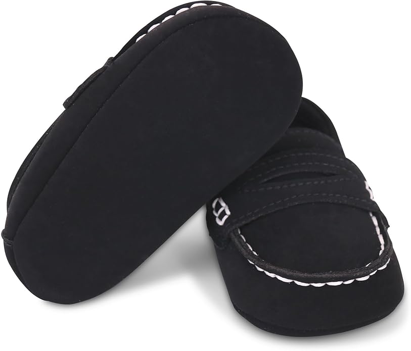 LONSOEN Baby Girls Boys Loafers Prewalker Dress Crib Shoes