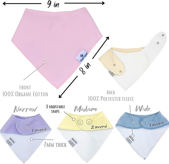 DiaperSquad's Baby Bibs for Drooling and Teething, Bibs for Boys, Baby Girl - Solid Cotton Baby Drool Bibs