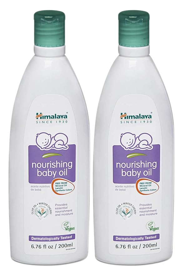 Himalaya Nourishing Baby Oil, Light & Non-Greasy for a Soothing Massage or Baby Bath, 6.76 oz, 2 Pack
