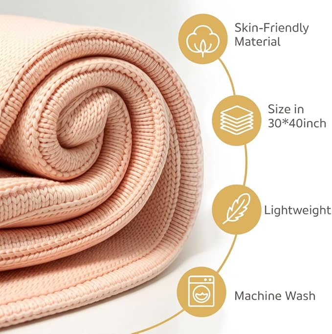 Nonnie Personalized Baby Blanket with Name - Custom Embroidered Knitted Ruffled Blanket for Newborn, 30x40 inch, Customized Gift for Newborn Boys Girls on Birthday, Baby Shower, Christmas