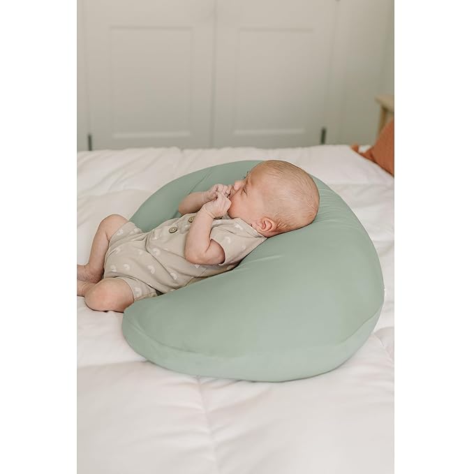 Konssy 2 Pack Nursing Pillow Covers, Stretchy and Soft Nursing Cover for Breastfeeding Pillows, Pillow Slipcover for Baby Girls Boys Newborn (Green, Green Leaves)