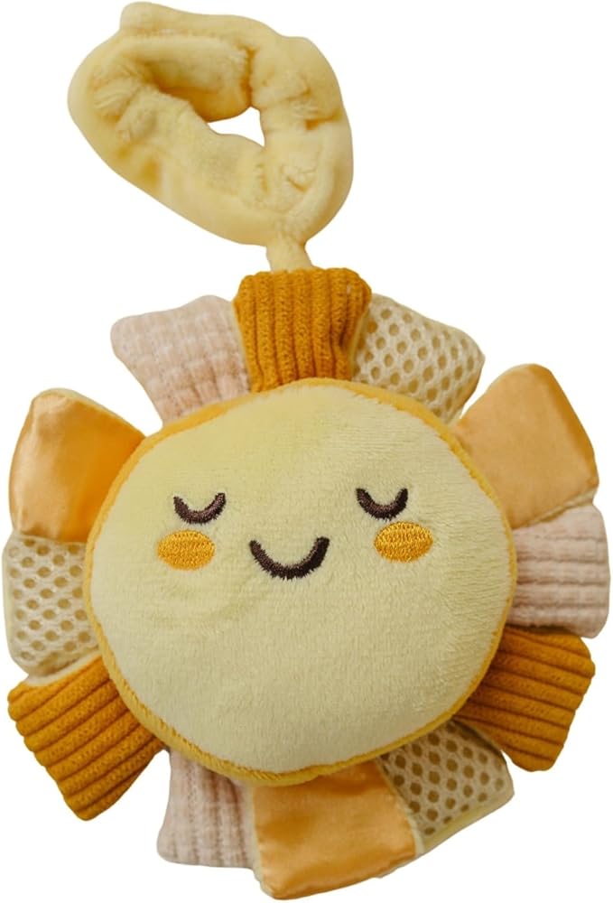 Lion & Light® Sunny Crinkle Toys for Baby | Sensory Toys for Babies | Baby Hanging Toys | Mellow Textures & Crinkle Sounds | Soft Rattle Toy for Babies 0-6 Months | Plush Toys for Kids