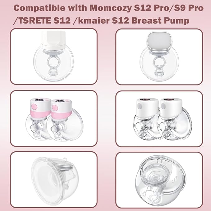 2pcs Silicone Flange 17mm Compatible with Momcozy S12 Pro/S9 Pro/S12 Breast Pump,TSRETE S12/Kmaier S12 Wearable Breast Pumps, Shield 17mm Flange Parts
