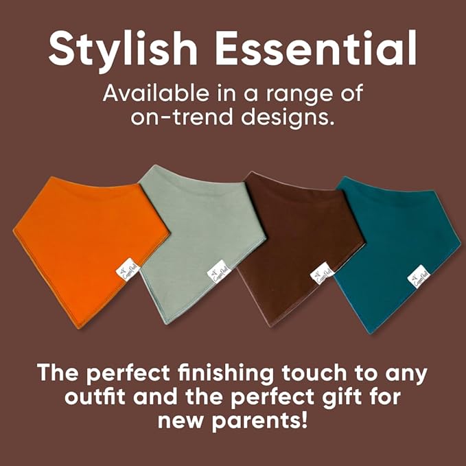 Copper Pearl 4 Pack Soft Cotton Baby Bibs for Drooling and Teething, Absorbent Drool Bibs for Baby Girl and Boy, Adjustable to Fit Newborns to Toddlers, Tons of Styles (Blaze)