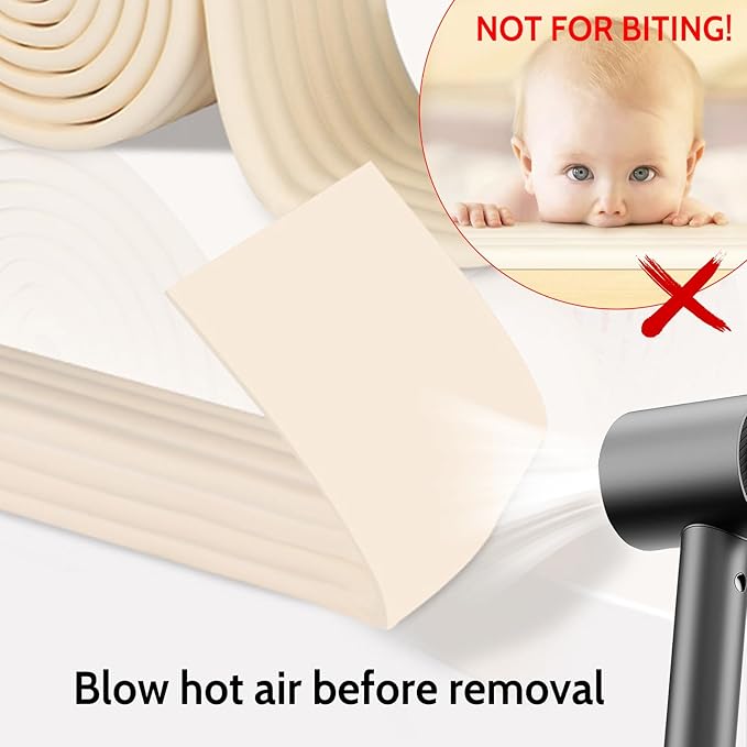 【6.56 Ft】 Baby Edge and Corner Guards - Soft Foam Table Bumper Strip, 3.15inch Wide Furniture Protector for Baby Proofing Table, Fireplace, Wall, Desk (Black)