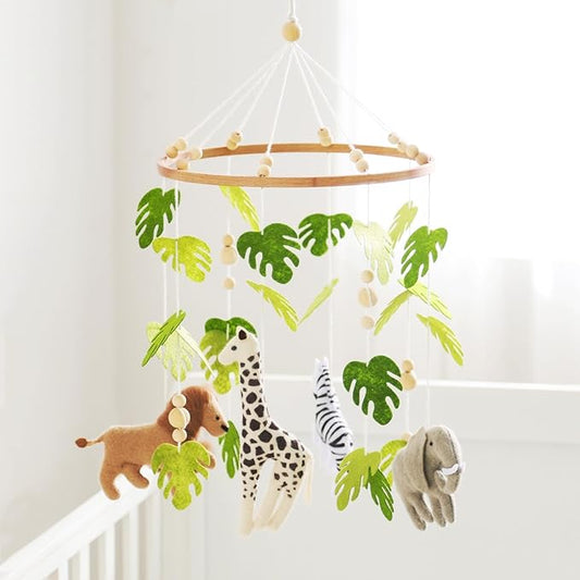 let's make Baby Mobile for Crib Safari Nursery Mobile Handmade Jungle Baby Mobile Woodland Nursery Decor Forest Animals Crib Accessories with Lion Elephant Zebra Giraffe