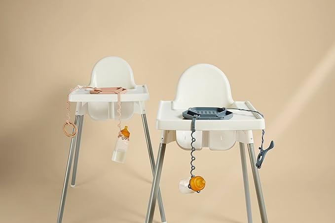 Smack Fun - The Original All-in-one Suction Plates + Safety Toy Straps - Silicone Suction Plates for Toddlers + Baby - First Foods + Self-Feeding. Comes with 2 Straps (Blush)