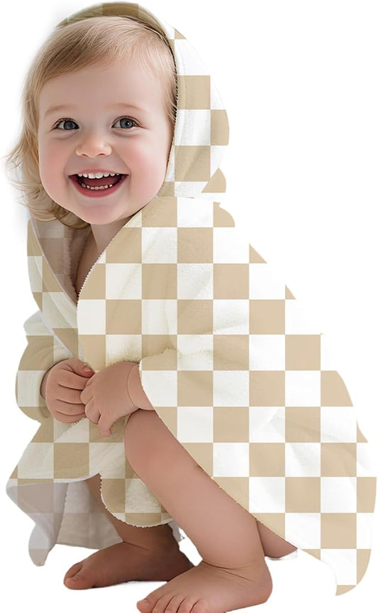 Toddler & Kids Hooded Bath & Beach Towel - Microfiber Wearable Poncho for Bathroom, Pool, Beach