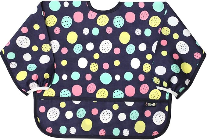 Long Sleeve Waterproof Bib for Toddlers – Feeding Smock for Baby Mealtime, Self-Feeding, Painting & Messy Play, BPA-Free