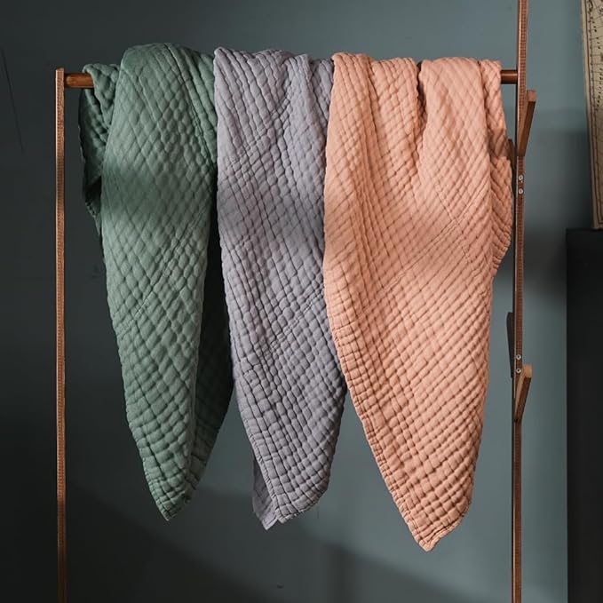 L'Ange Baby Bath Towel - 9 Layers 100% Cotton Muslin, Super Quick Dry, Medical Grade Packaging for Infants and Newborns - 28 x 37in - Khaki