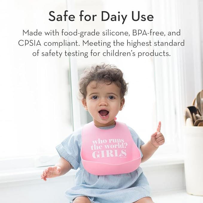 Baby Bib for Eating by Bella Tunno, Waterproof Silicone Bib with Large Food Catcher, Adjustable Fit for Babies 4-12 months & Toddlers 1-3 Years, Boys & Girls, Game Day