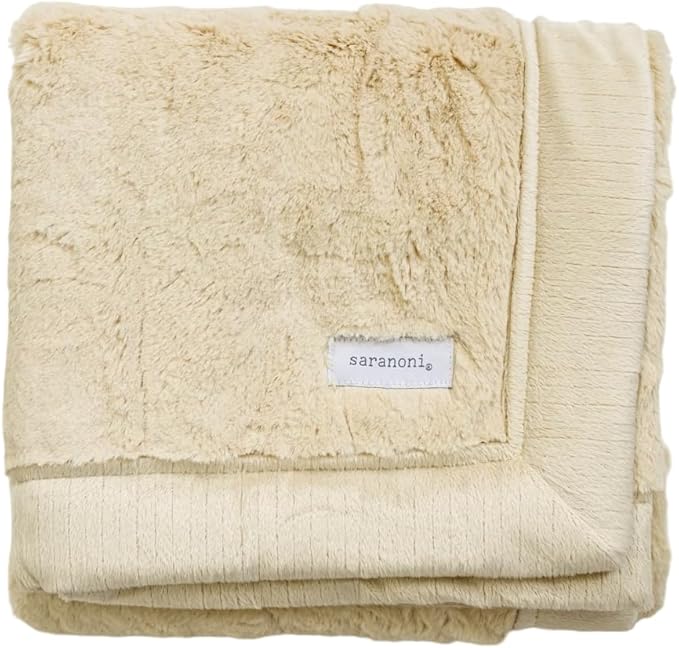 SARANONI Luxury Receiving Blankets for Babies | Ultra-Soft Lush and Boutique Quality Baby Blanket | Ivory - 40” x 30”