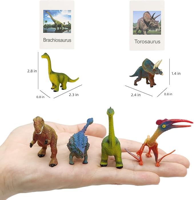 Small Dinosaur Figurines Learning & Education Toys, Plastic Realistic Dinosaur Animal Figures Games Toys, Preschool Learning Activities Matching Game Science Toys (Dinosaur)