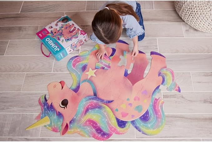 Crocodile Creek Above + Below 48-Piece Jigsaw Floor Puzzle - Fun Floor Puzzles for Kids Ages 4-8, Jumbo Unicorn